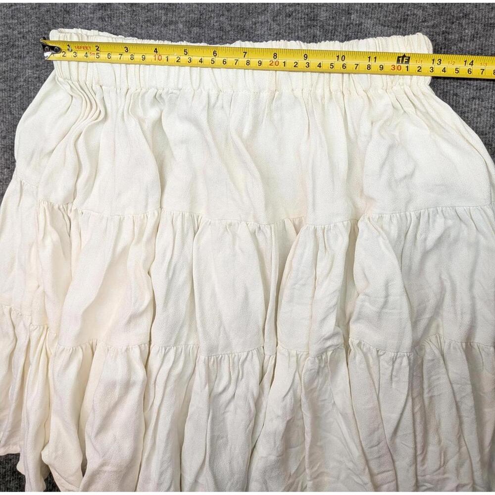 Shelbi Ranch One Size Cream Tiered Ruffled Cowgirl Western Skirt - Picture 5 of 7